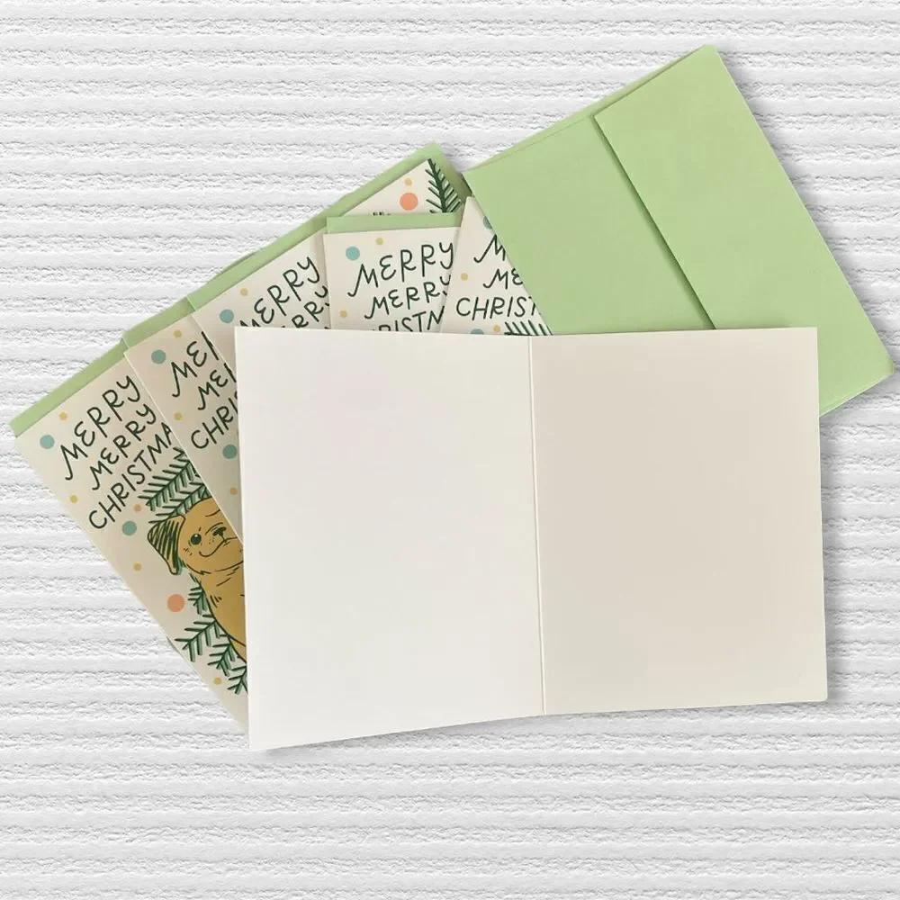 NWOT Set of  6 Christmas Greeting Cards - size 4” x 5 1/2” - multicolor